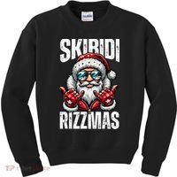 Funny Christmas Rizz Santa Ski Bi Di Rizzmas Kids Sweatshirt thumb 0