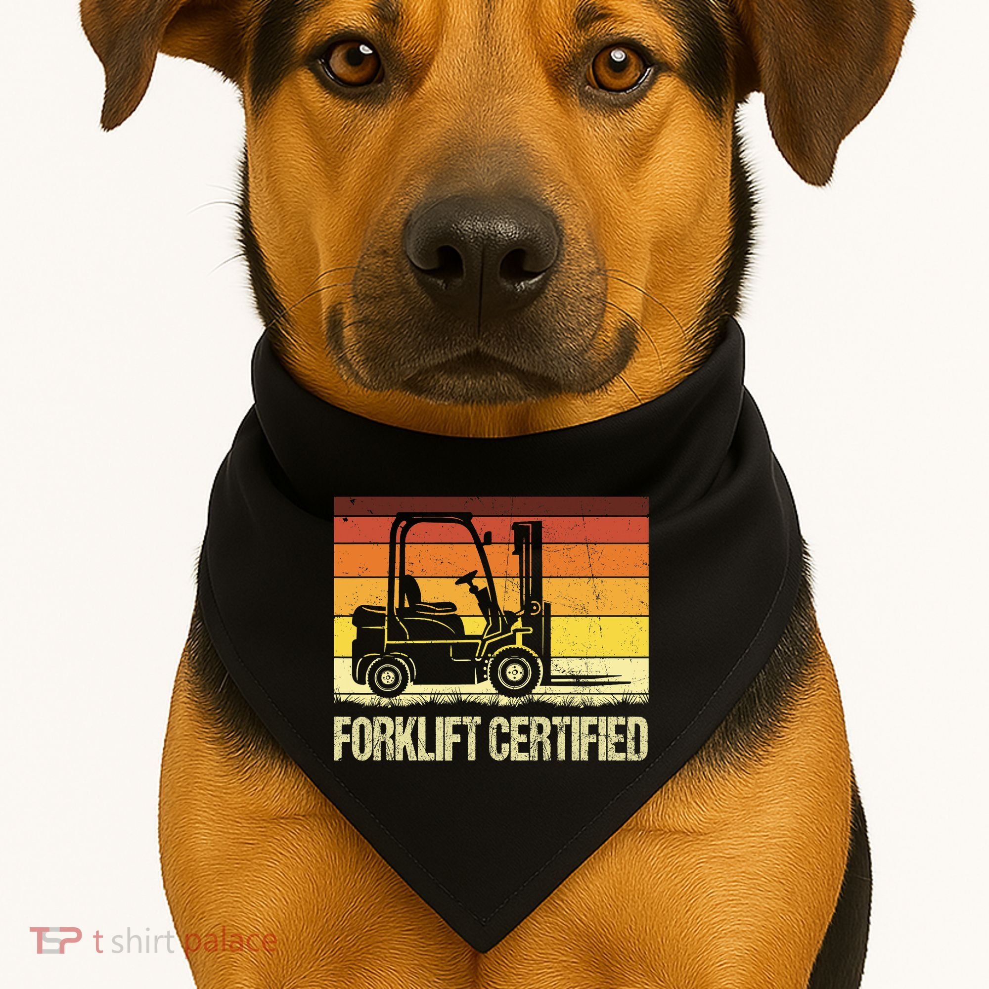 Forklift Certified Retro Forklift Operator Forklift Driver USA-Made Doggie Bandana