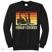 Forklift Certified Retro Forklift Operator Forklift Driver Sweatshirt thumb 0