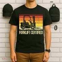Forklift Certified Retro Forklift Operator Forklift Driver T-Shirt thumb 6