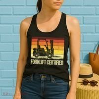 Forklift Certified Retro Forklift Operator Forklift Driver Women's Tank Top thumb 2
