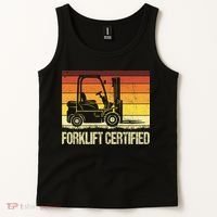Forklift Certified Retro Forklift Operator Forklift Driver Tank Top thumb 2