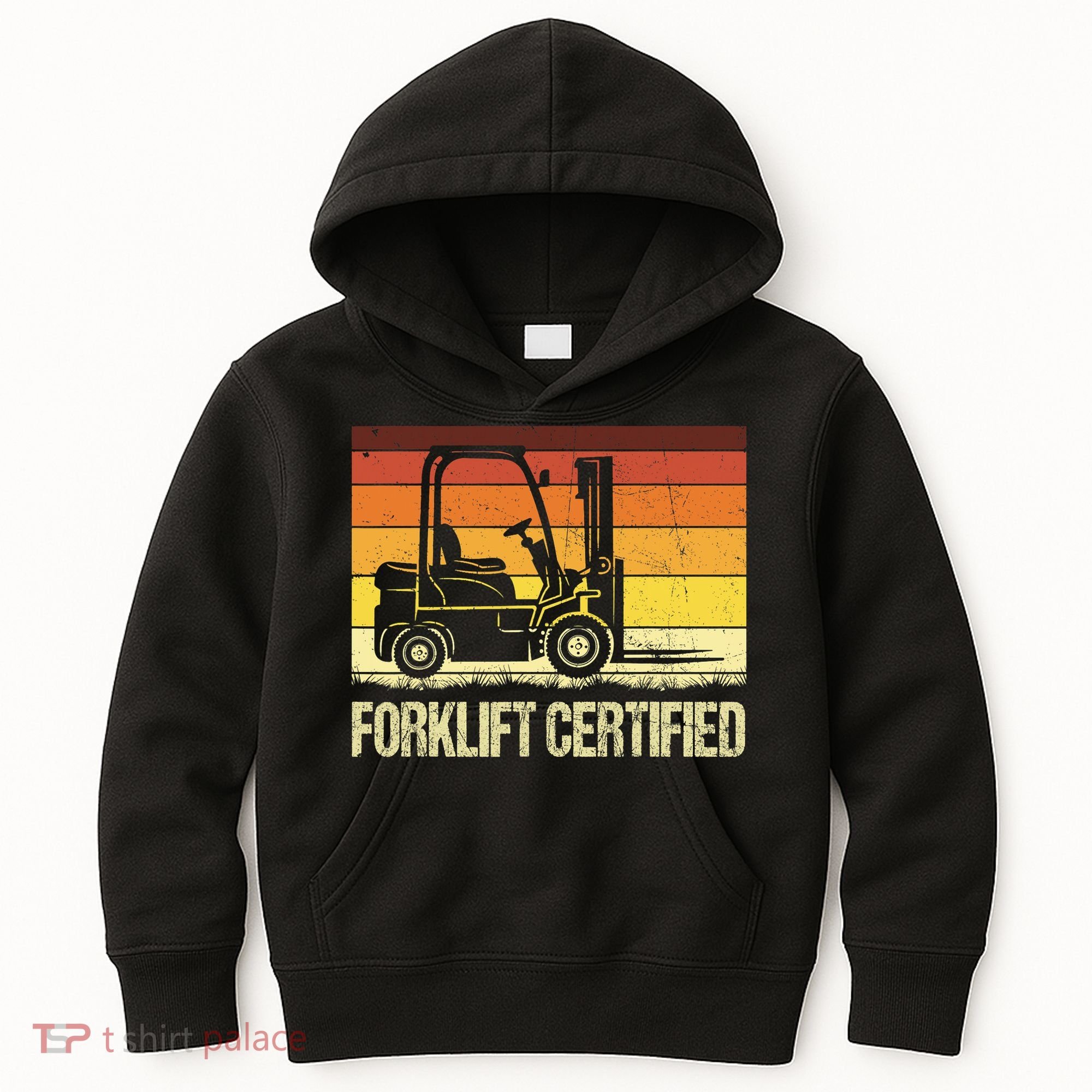 Forklift Certified Retro Forklift Operator Forklift Driver Kids Hoodie