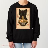 Funny Cat Ramen Graphic Japanese Kawaii Anime Cat Women's Sweatshirt thumb 0