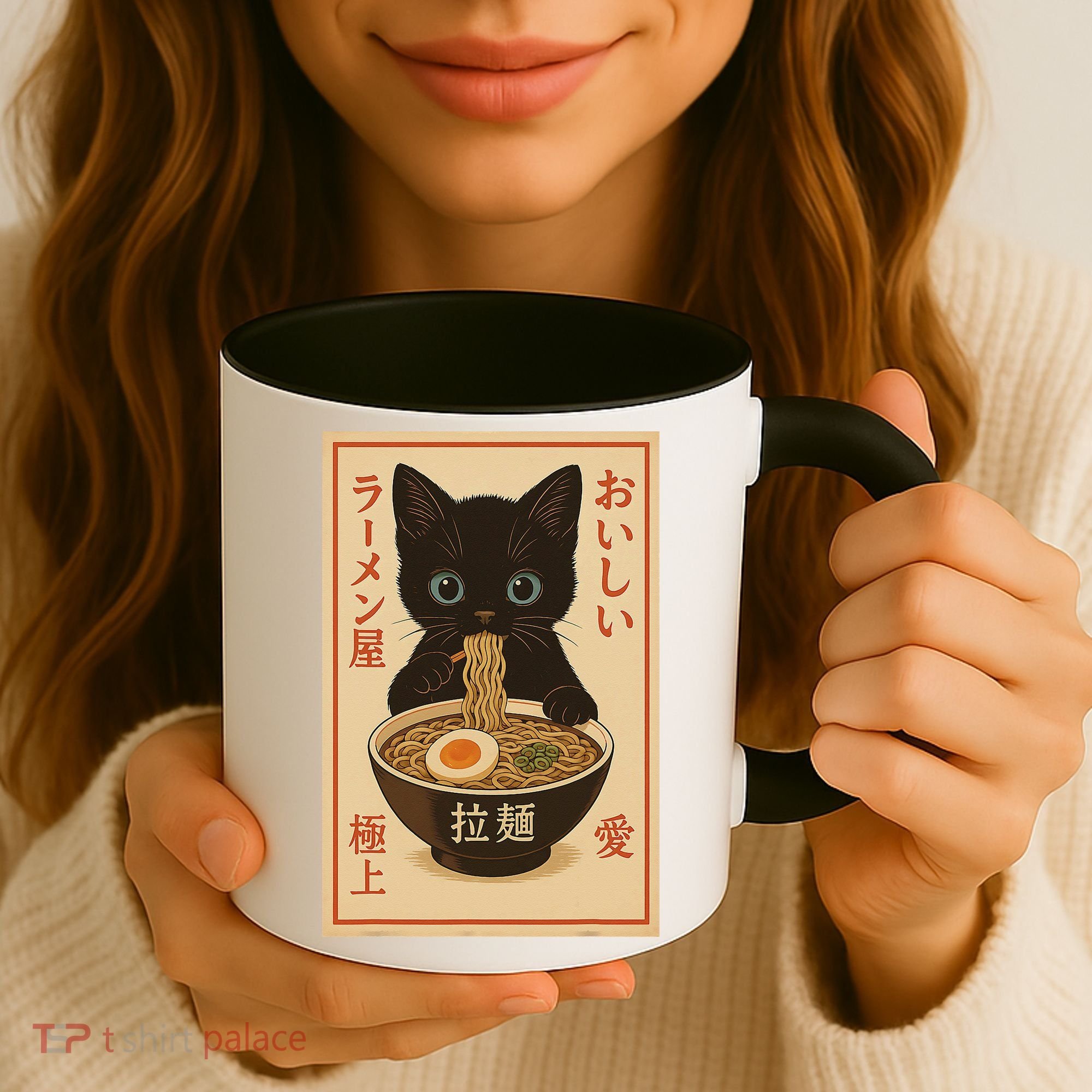 Funny Cat Ramen Graphic Japanese Kawaii Anime Cat Coffee Mug