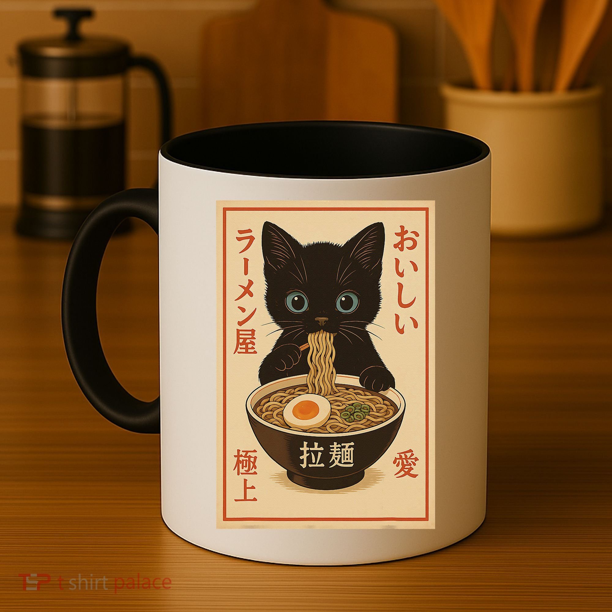 Funny Cat Ramen Graphic Japanese Kawaii Anime Cat Coffee Mug