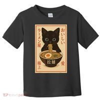 Funny Cat Ramen Graphic Japanese Kawaii Anime Cat Toddler T-Shirt thumb 0