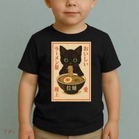Funny Cat Ramen Graphic Japanese Kawaii Anime Cat Toddler T-Shirt thumb 2
