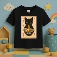 Funny Cat Ramen Graphic Japanese Kawaii Anime Cat Toddler T-Shirt thumb 3