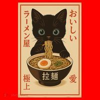 Funny Cat Ramen Graphic Japanese Kawaii Anime Cat Santa Hat thumb 1