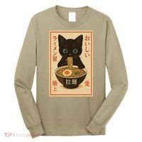 Funny Cat Ramen Graphic Japanese Kawaii Anime Cat Long Sleeve Shirt thumb 0