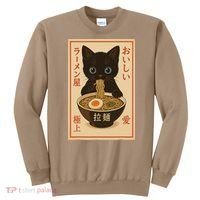 Funny Cat Ramen Graphic Japanese Kawaii Anime Cat Sweatshirt thumb 0