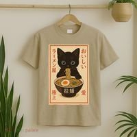 Funny Cat Ramen Graphic Japanese Kawaii Anime Cat T-Shirt thumb 2