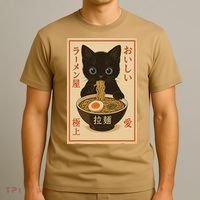 Funny Cat Ramen Graphic Japanese Kawaii Anime Cat T-Shirt thumb 3
