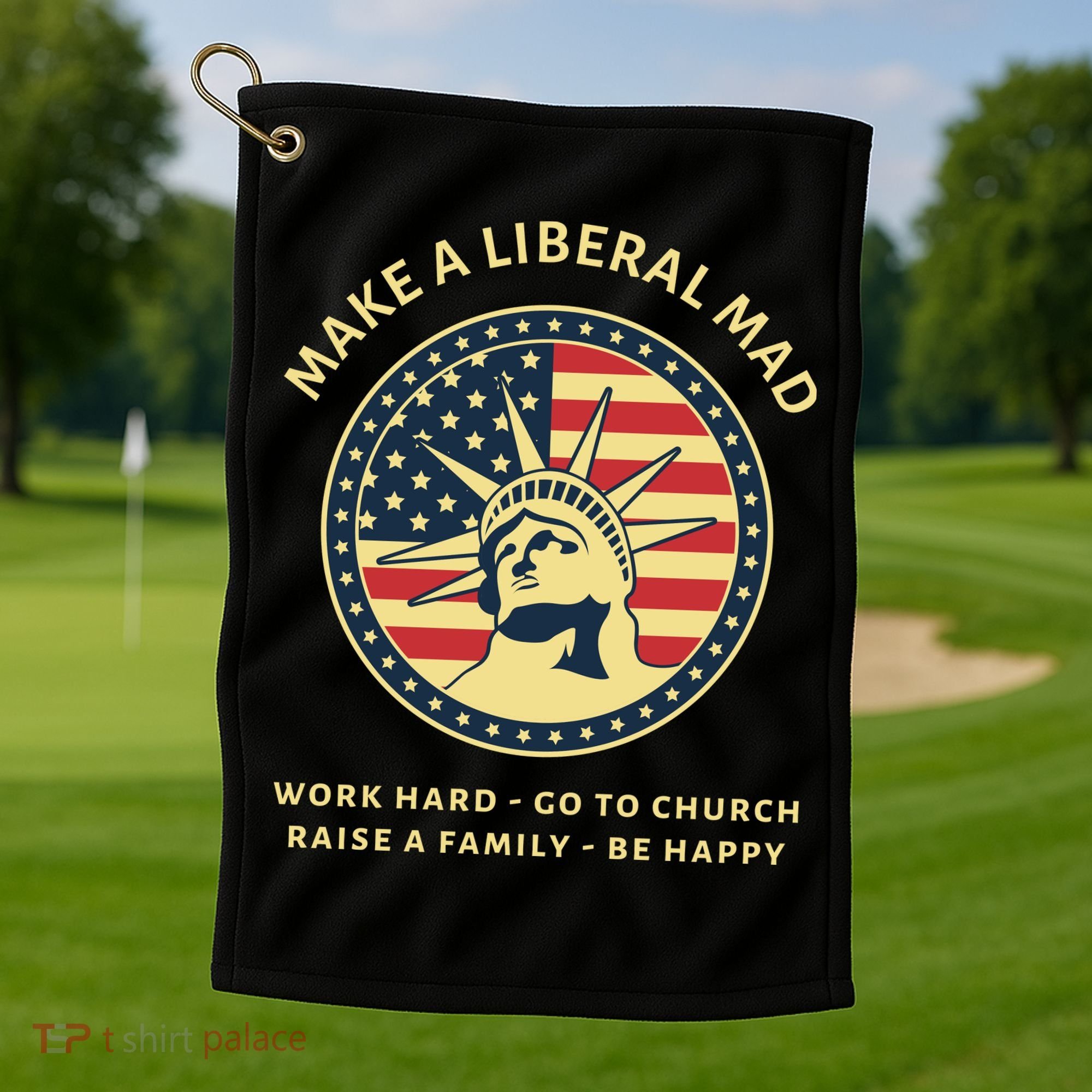Funny Conservative Republican MAGA Gift Golf Towel