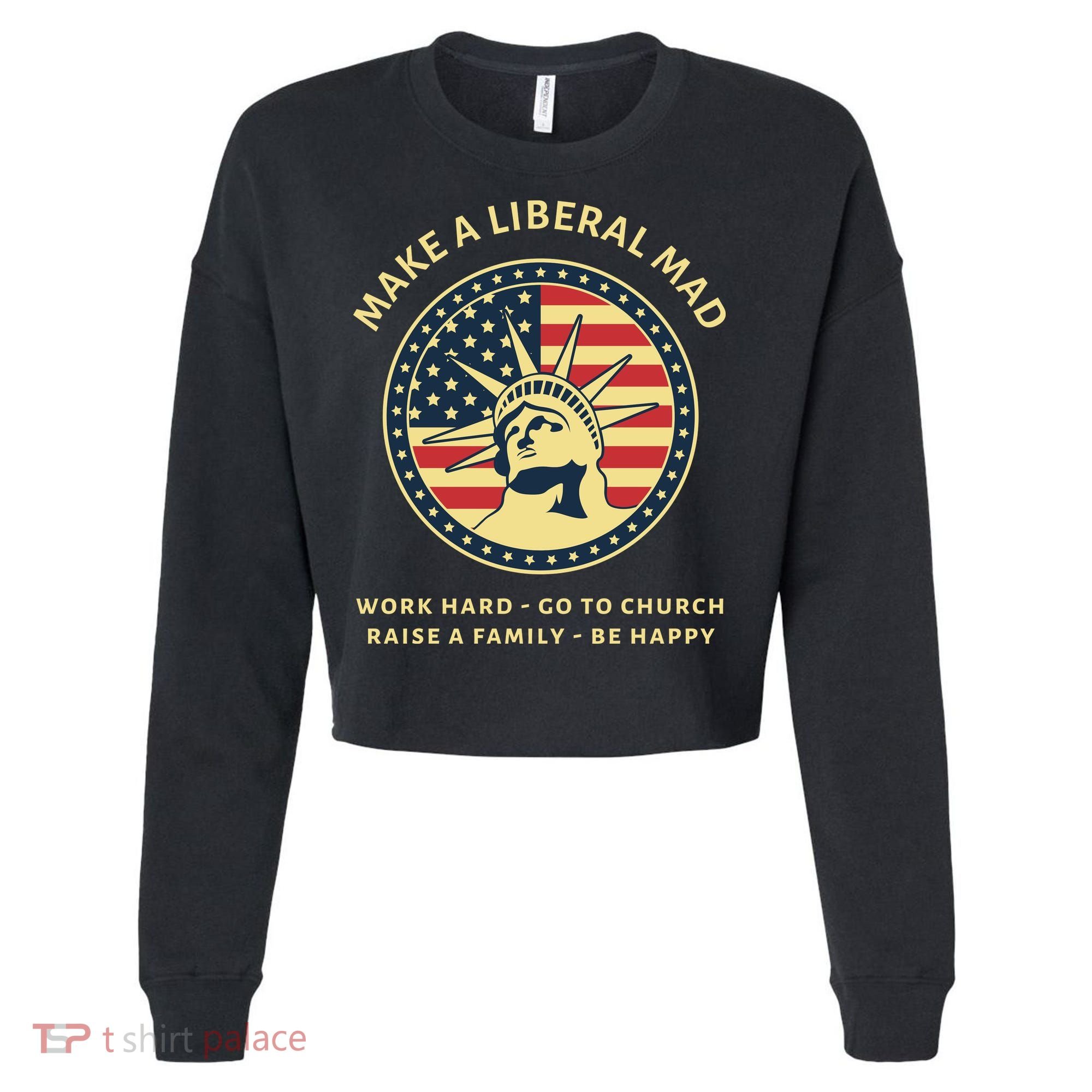 Funny Conservative Republican MAGA Gift Cropped Pullover Crew