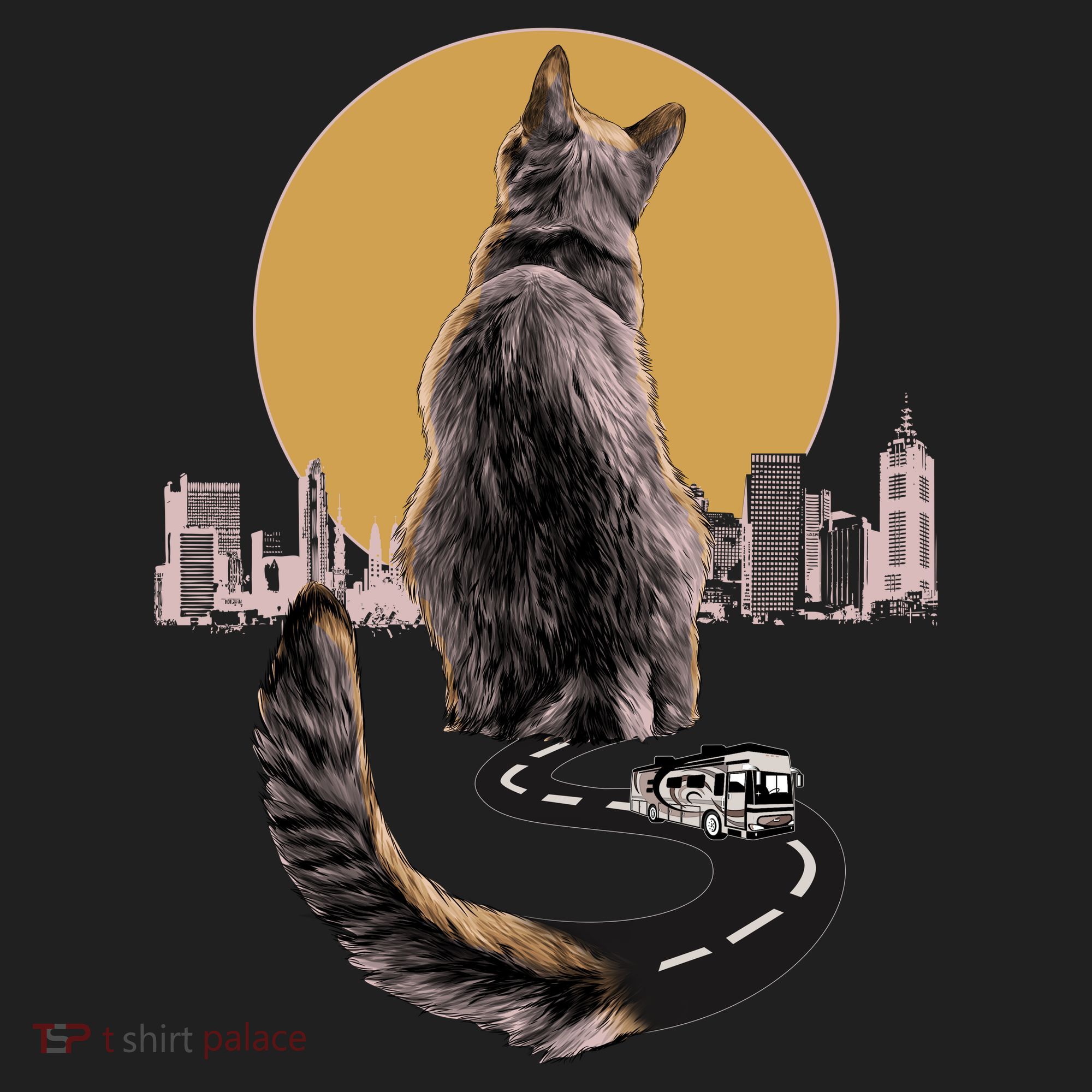 Funny City Road Highway Cat Women's Sweatshirt