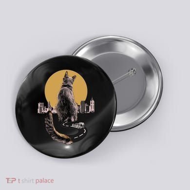 Funny City Road Highway Cat Button
