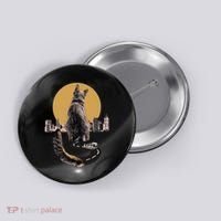 Funny City Road Highway Cat Button thumb 0