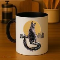 Funny City Road Highway Cat Coffee Mug thumb 4