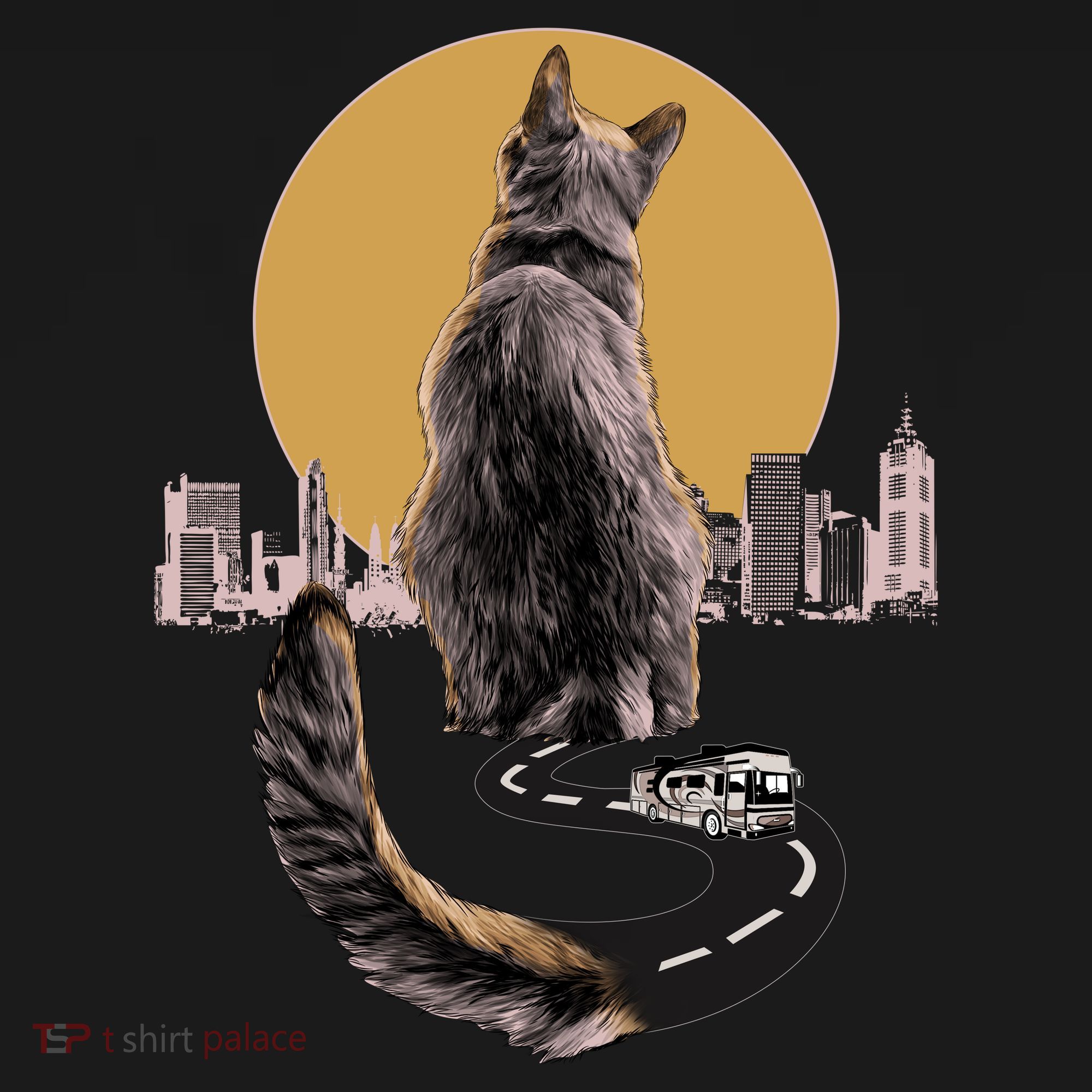 Funny City Road Highway Cat Women's Tank Top