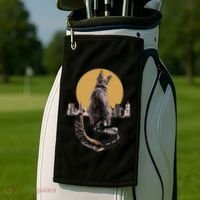 Funny City Road Highway Cat Golf Towel thumb 2