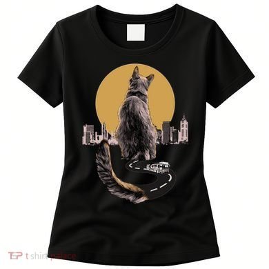 Funny City Road Highway Cat Women's T-Shirt
