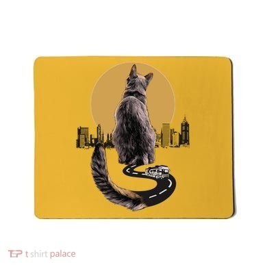 Funny City Road Highway Cat Mousepad