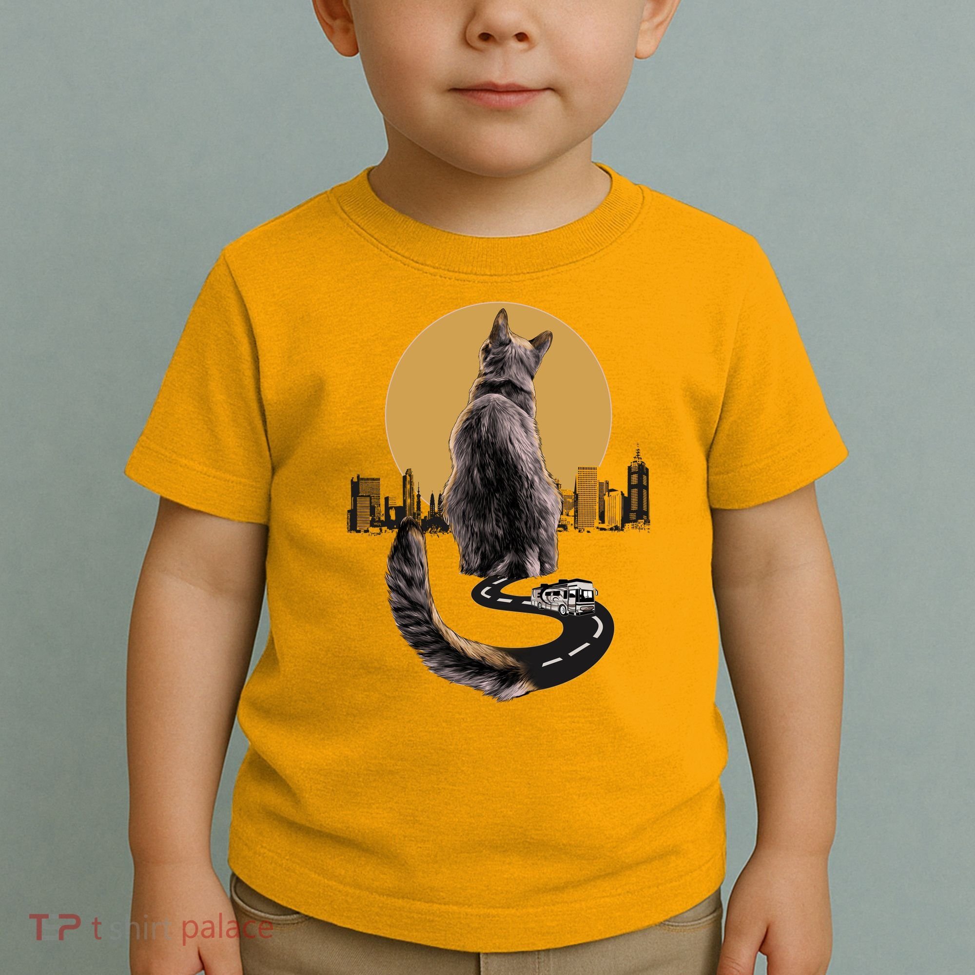 Funny City Road Highway Cat Toddler T-Shirt