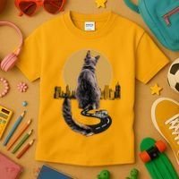 Funny City Road Highway Cat Kids T-Shirt thumb 3