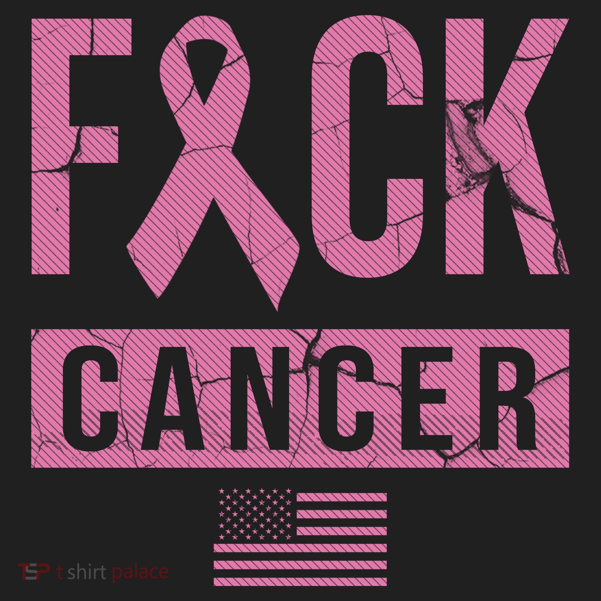 F*ck Cancer Ribbon American Flag Tribute Women's Sweatshirt