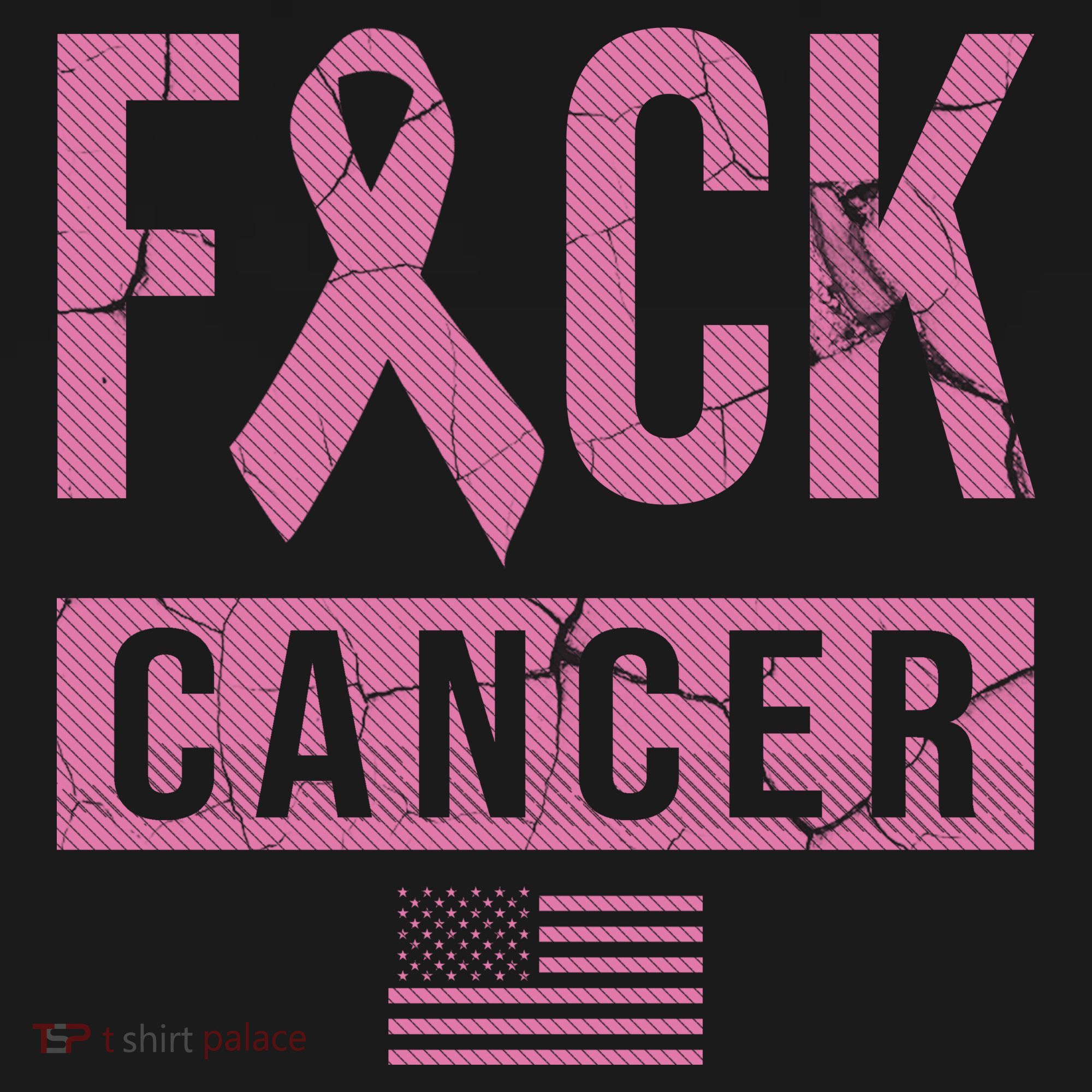F*ck Cancer Ribbon American Flag Tribute Women's Hoodie