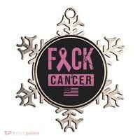 F*ck Cancer Ribbon American Flag Tribute Ornament thumb 0