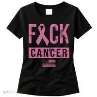 F*ck Cancer Ribbon American Flag Tribute Women's T-Shirt thumb 0