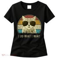 Funny Cat Retro Cats Lover I Do What I Want Women's T-Shirt thumb 0