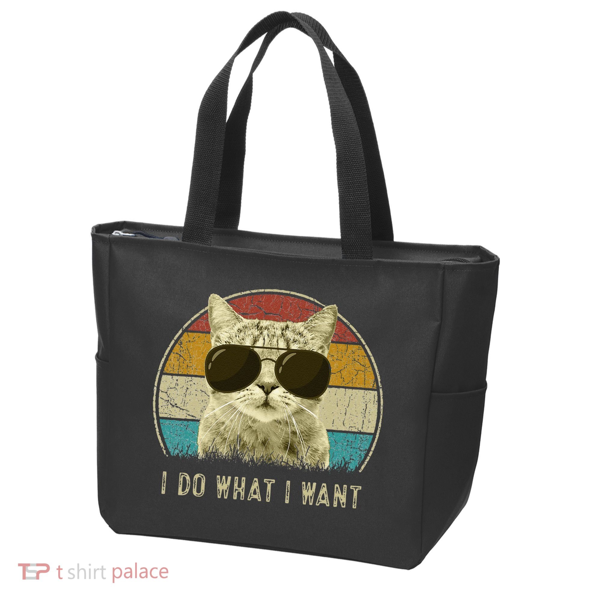 Funny Cat Retro Cats Lover I Do What I Want Tote Bag