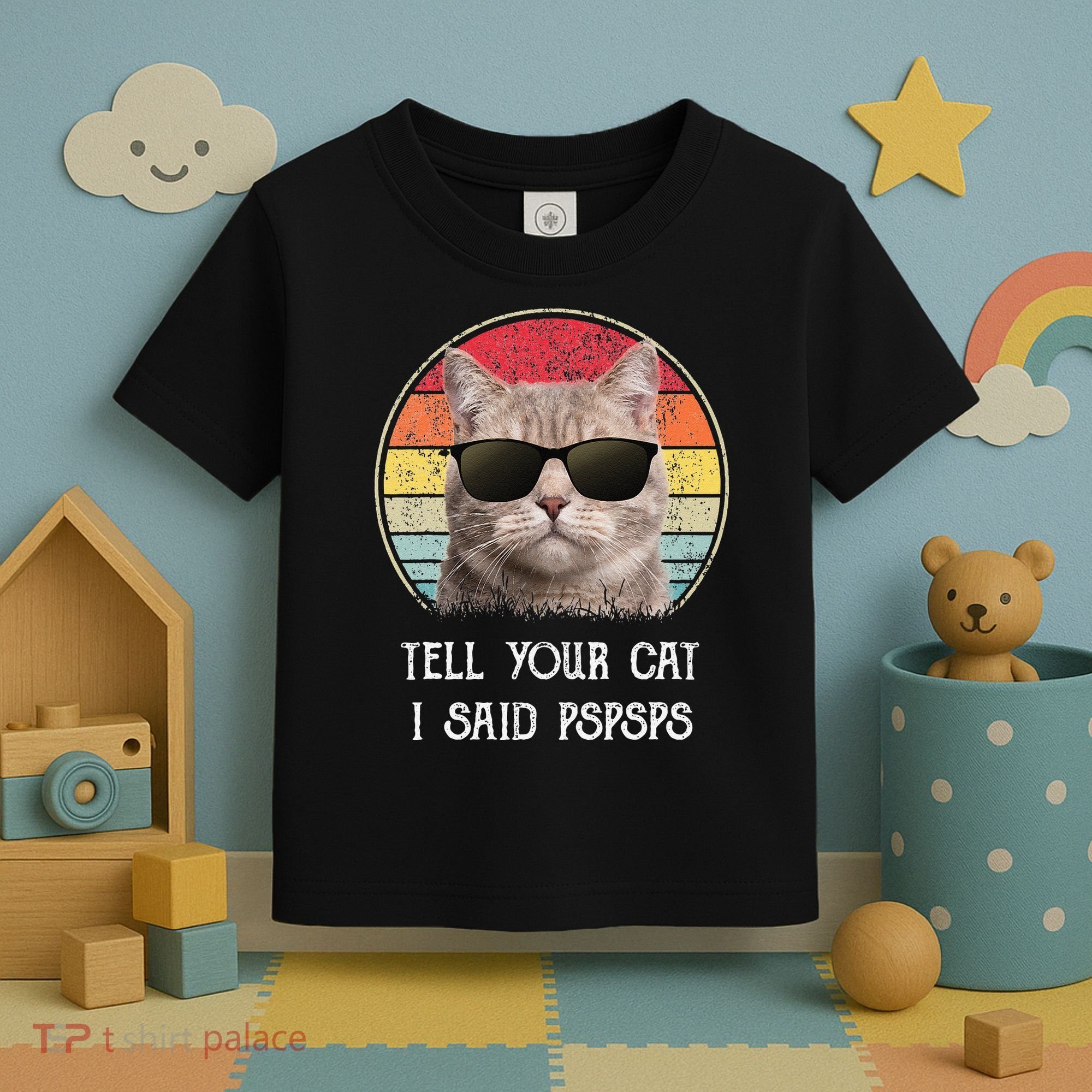 Funny Cat Retro Tell Your Cat I Said Pspsps Toddler T-Shirt
