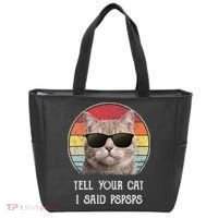 Funny Cat Retro Tell Your Cat I Said Pspsps Tote Bag thumb 0