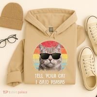 Funny Cat Retro Tell Your Cat I Said Pspsps Hoodie thumb 4