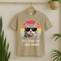 Funny Cat Retro Tell Your Cat I Said Pspsps T-Shirt thumb 2