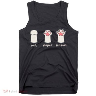 Funny Cat Rock Paper Scissors Cute Cat Paws Tank Top