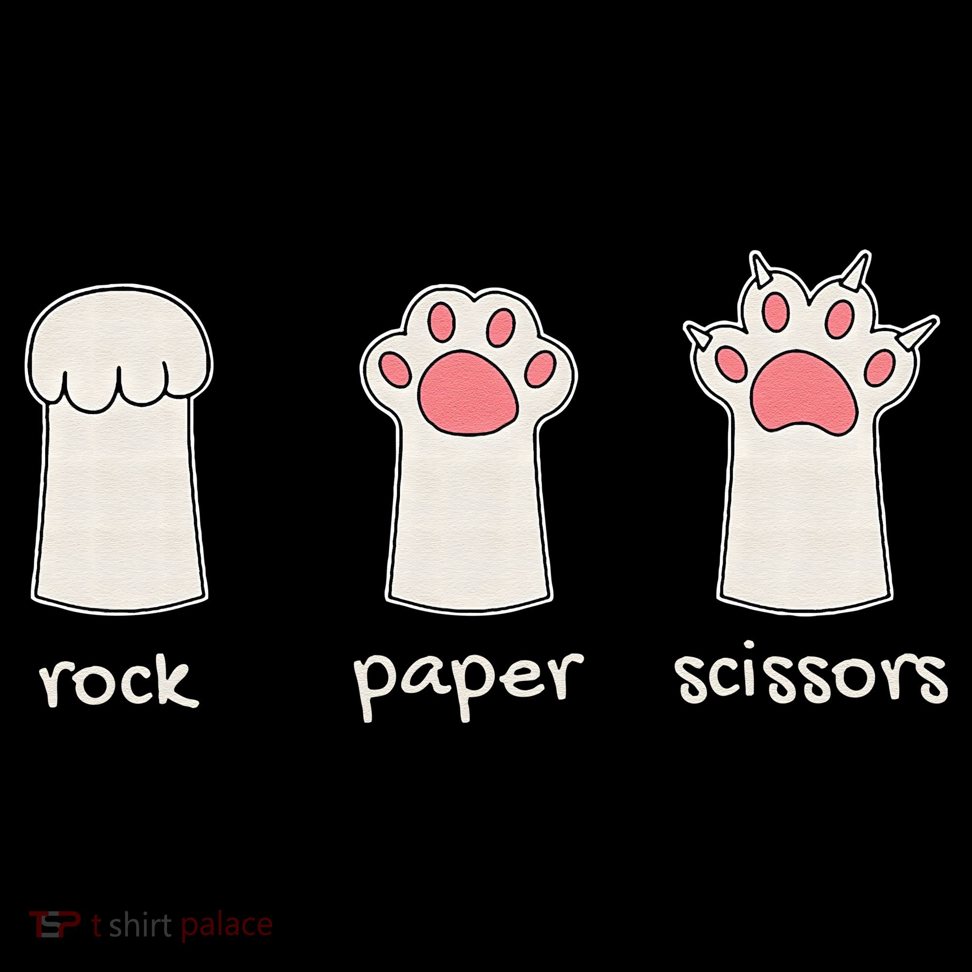Funny Cat Rock Paper Scissors Cute Cat Paws Kids Hoodie