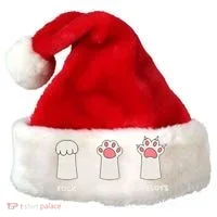 Funny Cat Rock Paper Scissors Cute Cat Paws Santa Hat thumb 0