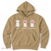 Funny Cat Rock Paper Scissors Cute Cat Paws Hoodie thumb 0