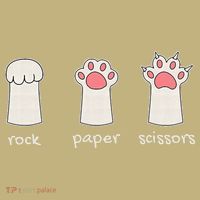 Funny Cat Rock Paper Scissors Cute Cat Paws Polo thumb 2