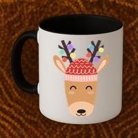 Festive Christmas Reindeer Coffee Mug thumb 2