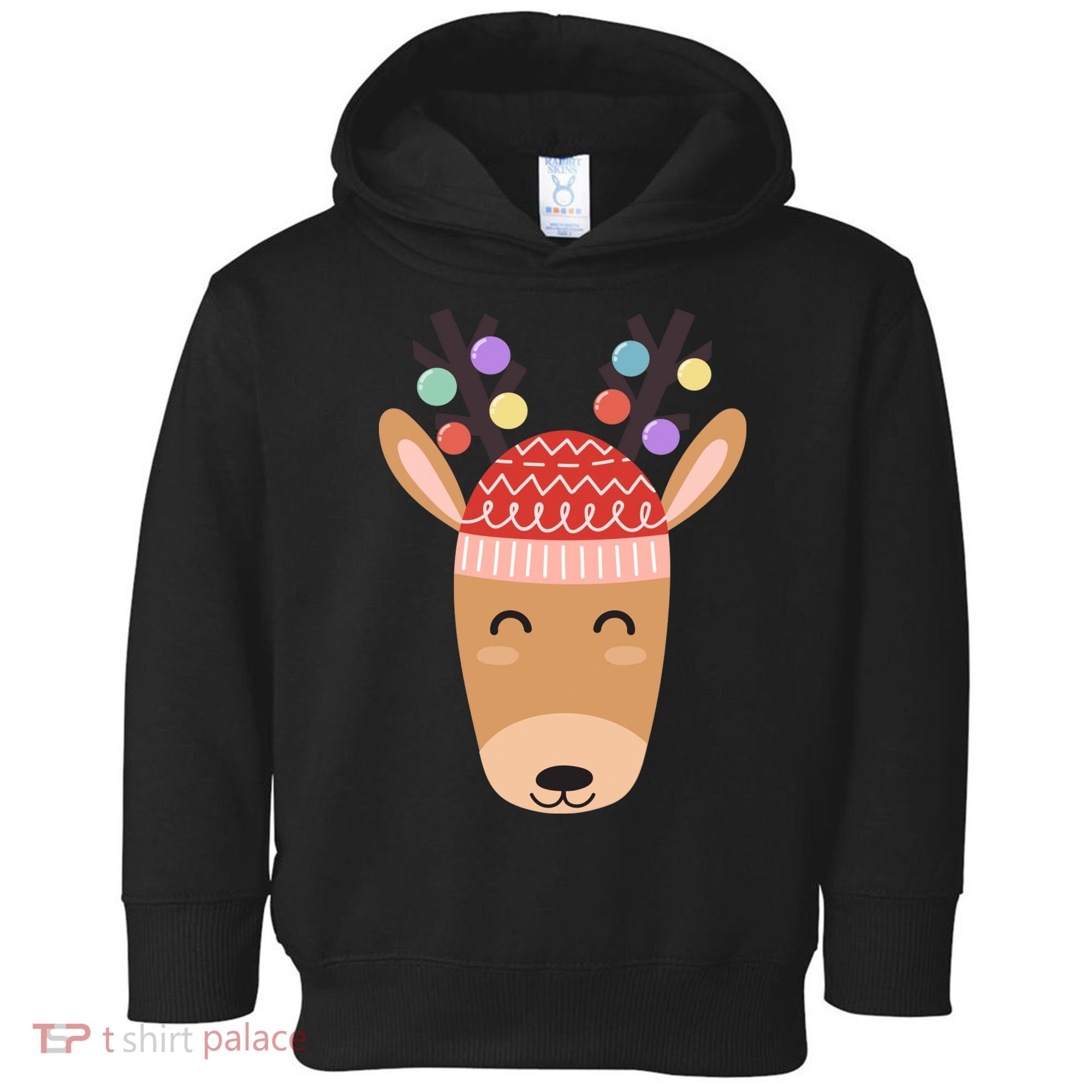 Festive Christmas Reindeer Toddler Hoodie