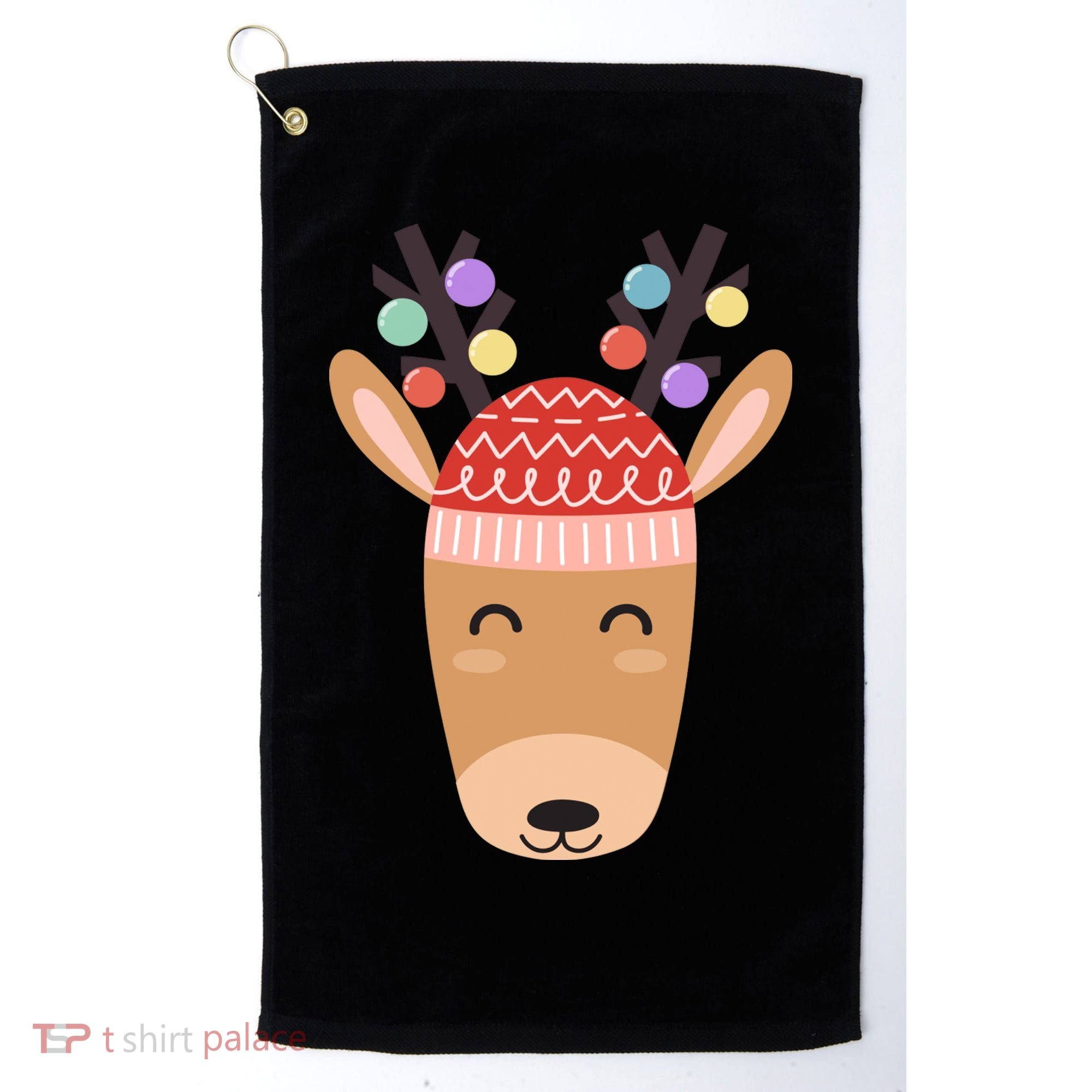 Festive Christmas Reindeer Golf Towel