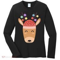 Festive Christmas Reindeer Women's Long Sleeve Shirt thumb 0