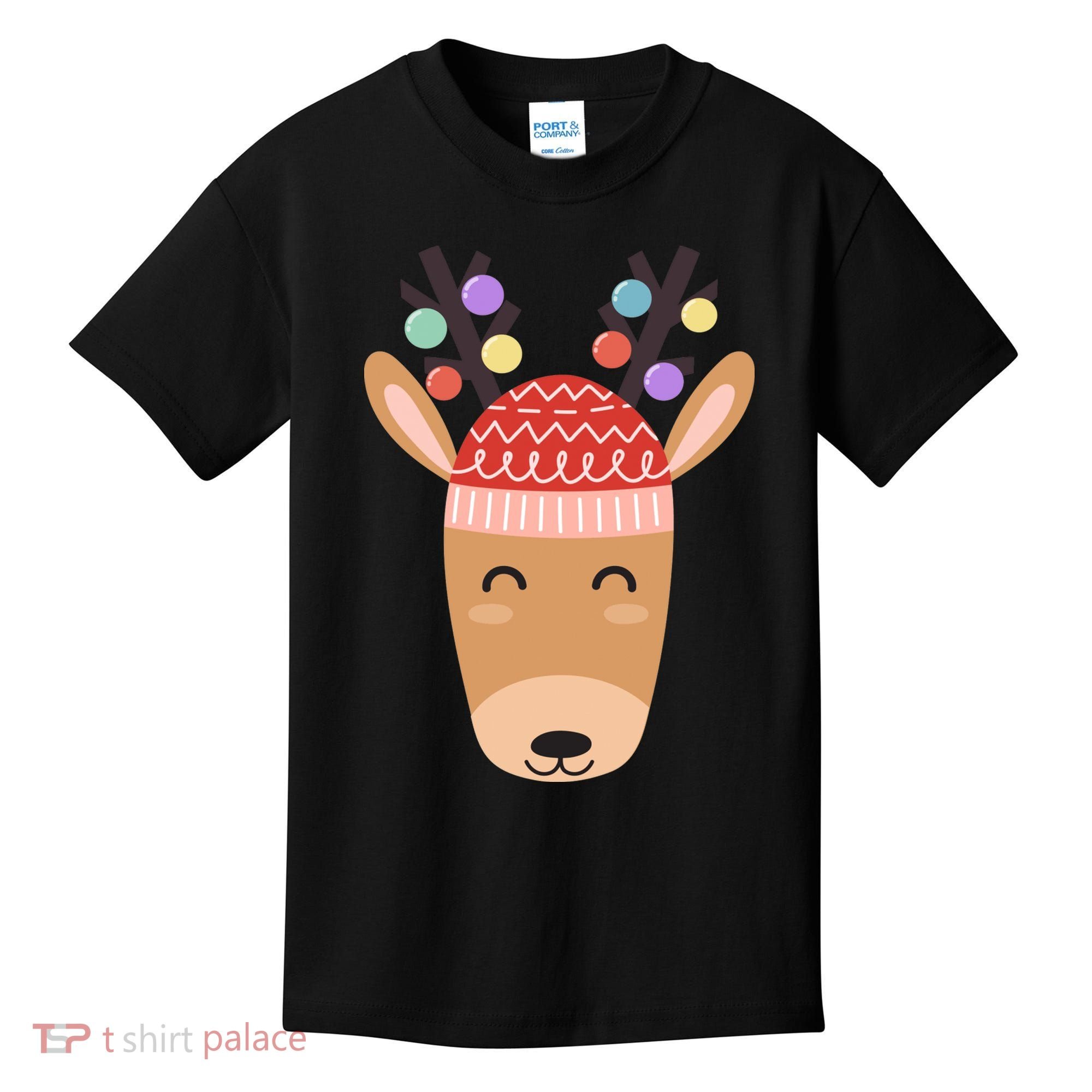 Festive Christmas Reindeer Kids T-Shirt